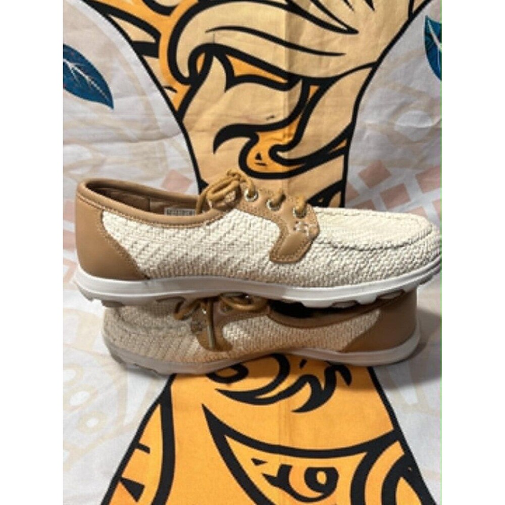 Skechers 136765 Natural Woven Leather Boat Shoes – Women’s 7 - Picture 4 of 9
